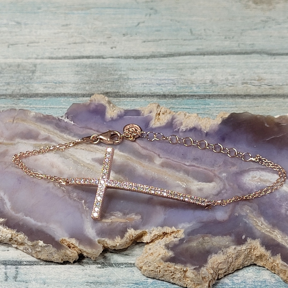 Blee Inara 925 Rose Gold Cross Bracelet